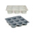 Moldes para Magdalenas Kinvara HH421 Gris claro Gris oscuro 22 x 3 x 22 cm Magdalenas (6 Unidades)