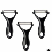 Pelador de Fruta y Verdura Kinvara 86886 Negro Acero Inoxidable Set (12 Unidades)