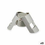 Tapón para champán Kinvara Plateado Plata Silicona Acero Inoxidable Plástico 6 x 5,5 x 3,5 cm Hermético (12 Unidades)