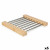 Salvamantel Kinvara 90951 Plateado Metal Bambú 36,4 x 2,2 x 21,3 cm (6 Unidades)
