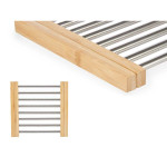 Salvamantel Kinvara 90951 Plateado Metal Bambú 36,4 x 2,2 x 21,3 cm (6 Unidades)