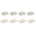 Posavasos Home ESPRIT Latón Mármol (2 Unidades)