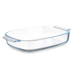 Fuente de Cocina Vivalto Transparente Vidrio de Borosilicato 2,7 L 34,4 x 6,1 x 22,3 cm Con asas (12 Unidades)