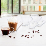 Juego de Tazas de Café Quid Supreme Transparente Vidrio Acero 110 ml 3 Piezas