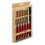 Set de Cuchillos para Carne Lou Laguiole Rustic Rojo Metal 13 cm Carnes (6 Unidades)