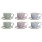 Juego de Café DKD Home Decor Azul Blanco Verde Lila Metal Dolomita 180 ml