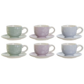 Juego de Café DKD Home Decor Azul Blanco Verde Lila Metal Dolomita 180 ml