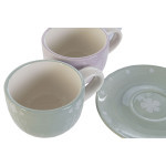 Juego de Café DKD Home Decor Azul Blanco Verde Lila Metal Dolomita 180 ml