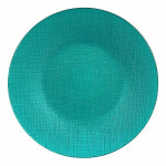Plato Llano Vivalto Turquesa Vidrio 27,5 x 2 x 27,5 cm (6 Unidades)