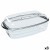 Fuente de Cocina Ô Cuisine Rectangular Con Tapa 1,6 L 2,9 L Transparente Vidrio (3 Unidades)