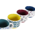 Juego de Tazas de Café DKD Home Decor Amarillo Azul Multicolor Turquesa Granate Metal Gres 150 ml