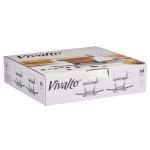 Taza con Plato Vivalto Transparente Vidrio 90 ml (6 Unidades)