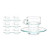 Taza con Plato Vivalto Transparente Vidrio 90 ml (6 Unidades)