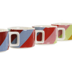 Juego de Tazas de Café DKD Home Decor Blanco Multicolor Marrón claro Metal Bambú Dolomita 260 ml