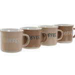 Juego de Tazas de Café Home ESPRIT Marrón Gres 180 ml