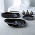 Plato Llano Luminarc Carine Negro Vidrio (Ø 26 cm) (24 Unidades)