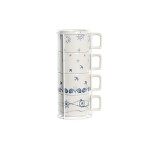 Juego de Tazas de Café DKD Home Decor Azul Blanco Metal Dolomita 260 ml
