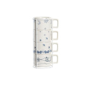 Juego de Tazas de Café DKD Home Decor Azul Blanco Metal Dolomita 260 ml