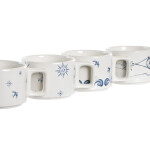 Juego de Tazas de Café DKD Home Decor Azul Blanco Metal Dolomita 260 ml