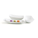 Bol para Aperitivos Ariane Vital Rectangular Blanco Cerámica Rectangular (6 Unidades)