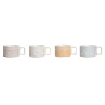 Juego de Tazas de Café DKD Home Decor Amarillo Azul Blanco Rojo Metal Bambú Dolomita 260 ml