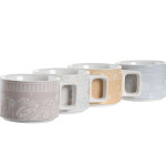 Juego de Tazas de Café DKD Home Decor Amarillo Azul Blanco Rojo Metal Bambú Dolomita 260 ml