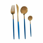 Set de Cubiertos Kinvara Azul Dorado Acero Inoxidable (12 Unidades)