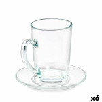 Taza con Plato Vivalto 41089 Transparente Vidrio 200 ml (6 Unidades)