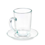 Taza con Plato Vivalto 41089 Transparente Vidrio 200 ml (6 Unidades)