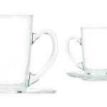 Taza con Plato Vivalto 41089 Transparente Vidrio 200 ml (6 Unidades)