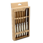 Set de Cuchillos para Carne Lou Laguiole Rustic Blanco Metal 13 cm Carnes (6 Unidades)