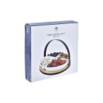 Set de Aperitivo DKD Home Decor Blanco/Negro Metal Bambú Gres Loft 4 Piezas 21,5 x 21,5 x 14 cm