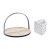 Set de Aperitivo DKD Home Decor Blanco/Negro Metal Bambú Gres Loft 4 Piezas 21,5 x 21,5 x 14 cm