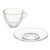 Taza con Plato Vivalto S12212/BHA Transparente Vidrio 85 ml (6 Unidades)
