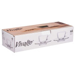 Taza con Plato Vivalto S12212/BHA Transparente Vidrio 85 ml (6 Unidades)
