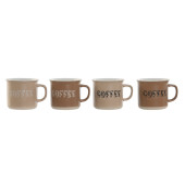Juego de 4 Tazas Mug Home ESPRIT Marrón Gres 285 ml 9 x 7 x 8 cm
