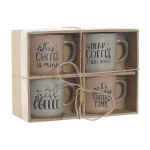 Juego de 4 Tazas Mug Home ESPRIT Azul Rosa Gres 285 ml 9 x 7 x 8 cm