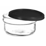 Fiambrera Redonda con Tapa Vivalto 249-2 Negro Transparente Vidrio Plástico 415 ml 12 x 6 x 12 cm (24 Unidades)