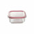Set de Fiambreras Bergner Walking Anywhere Vidrio de Borosilicato cuadradas Cuadrado 320 ml 520 ml 800 Páginas Rojo