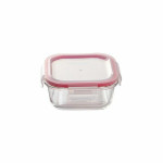 Set de Fiambreras Bergner Walking Anywhere Vidrio de Borosilicato cuadradas Cuadrado 320 ml 520 ml 800 Páginas Rojo