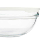 Fiambrera Redonda con Tapa Pasabahce Chefs Blanco 1,135 L 17,2 x 7,6 x 17,2 cm (4 Unidades)