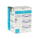 Set de Fiambreras Leknes 30103 Azul Transparente Plástico 900 ml 14,5 x 8,5 x 14,5 cm Hermético (8 Unidades)