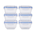 Set de Fiambreras Leknes 30103 Azul Transparente Plástico 900 ml 14,5 x 8,5 x 14,5 cm Hermético (8 Unidades)
