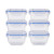 Set de Fiambreras Leknes 30103 Azul Transparente Plástico 900 ml 14,5 x 8,5 x 14,5 cm Hermético (8 Unidades)