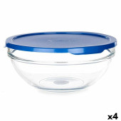 Fiambrera Redonda con Tapa Pasabahce Chefs Azul 1,7 L 20,5 x 9 x 20,5 cm (4 Unidades)