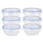 Set de Fiambreras Leknes 30502 Azul Transparente Plástico 800 ml 15,5 x 7,5 x 15,5 cm Hermético (8 Unidades)