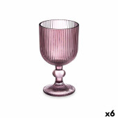 Copa de vino Rayas Gris Vidrio 260 ml (6 Unidades)